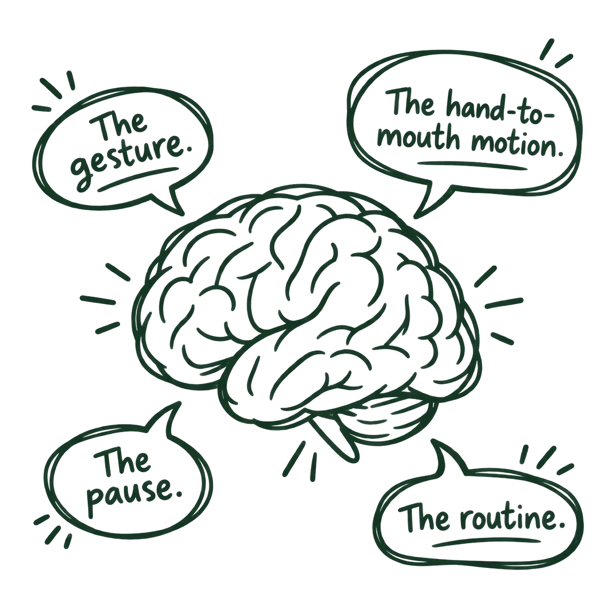 Illustration of a brain representing familiar habit patterns