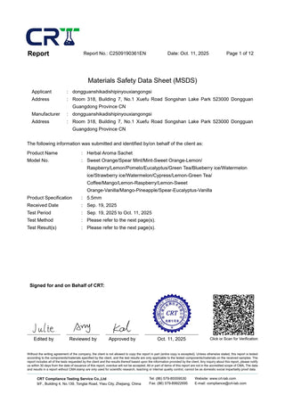 Aroma Core Safety - Document No. C2509190361EN